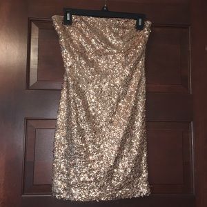 Gold sequin dress